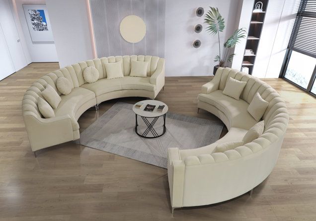 Luxury curved sectional sofa in a premium living room
